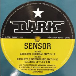 Sensor – Absolute (1996) belga trance/hard trance bakelit maxi, VG+ állapotban