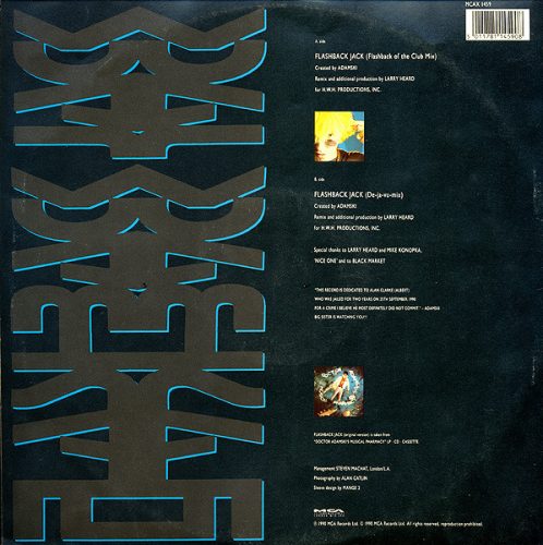 Adamski – Flashback Jack 12" vinyl remix maxi, 1990, deep house UK