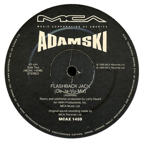 Adamski – Flashback Jack 12" vinyl remix maxi, 1990, deep house UK
