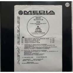 Rosedub – Turn The Volume High Remix 12" white label vinyl, Heartbeat HB 026, house dub promo 1995 Italy