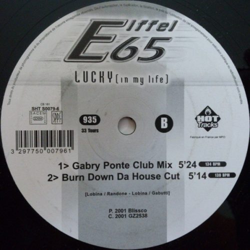 Eiffel 65 – Lucky (In My Life) (2001) italodance vinyl maxi, VG+/VG állapotban - Bakelit Records