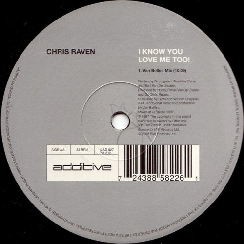 Chris Raven – I Know You Love Me Too! trance 12" vinyl