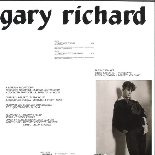 Gary Richard That's Mine pink Italo Disco 12 inch vinyl