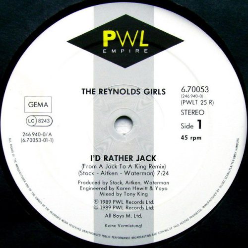 The Reynolds Girls ‎– I'd Rather Jack (From A Jack To A King - U.K. Remix)