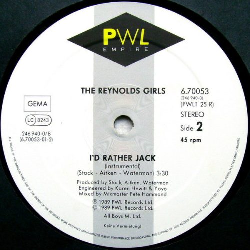The Reynolds Girls ‎– I'd Rather Jack (From A Jack To A King - U.K. Remix)