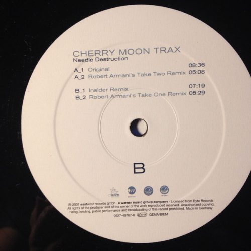 Cherry Moon Trax – Needle Destruction (2001) hard house vinyl maxi, VG+/VG állapotban - Bakelit Records