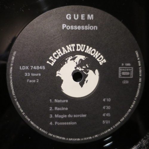 Guem – Possession LP vinyl, Le Chant Du Monde LDX74845, 1985 african tribal percussion album