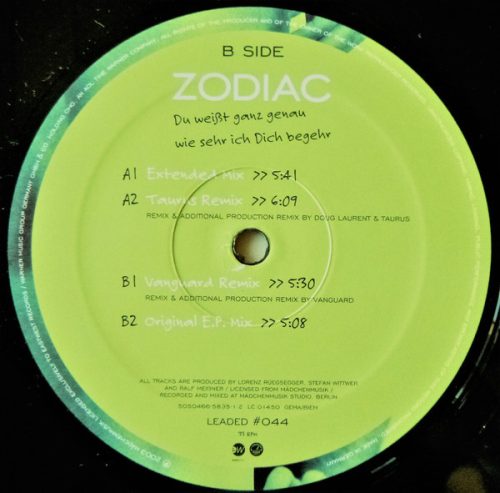 Zodiac ‎– Du Weißt Ganz Genau Wie Sehr Ich Dich Begehr (Használt Vinyl)