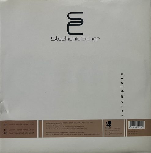 Remixekkel teli női vokálos house maxi – Stephenie Coker – Incomplete 12" vinyl