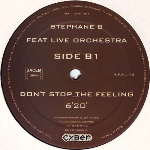 Stephane B – Back To New York 12" vinyl, Grain Of Groove GOG001, 1999 France house disco