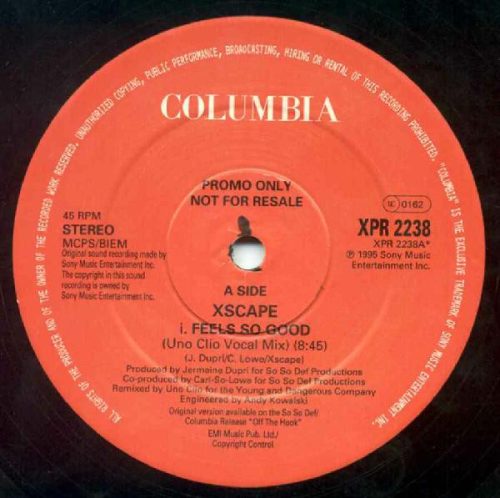 Xscape – Feels So Good 12" promo vinyl, Columbia XPR 2238, Uno Clio remix, house 1995 UK