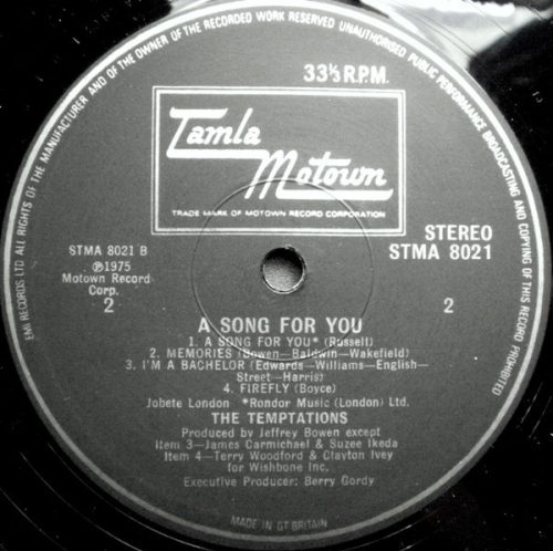 The Temptations ‎– A Song For You (Használt Vinyl)