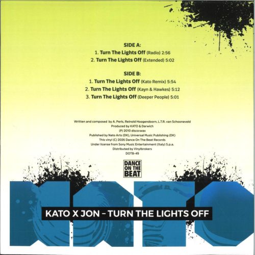Kato X Jon Turn The Lights Off DOTB-49 12 inch vinyl