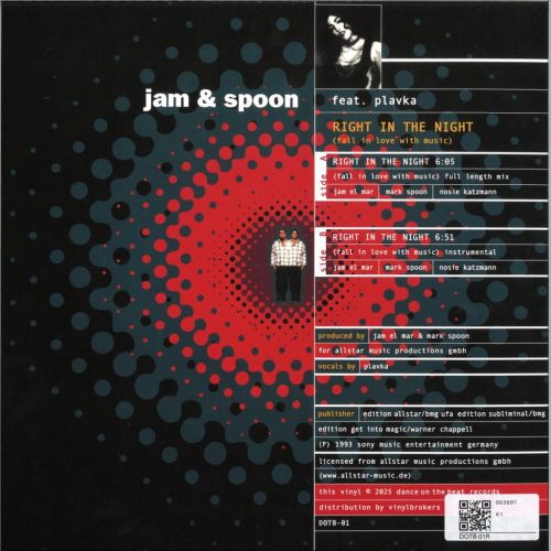 Jam and Spoon Right In The Night 2021 red transparent 12 inch vinyl