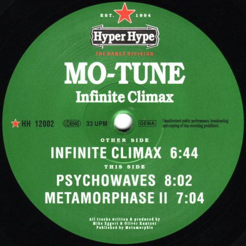 Mo-Tune – Infinite Climax hard trance 12" vinyl