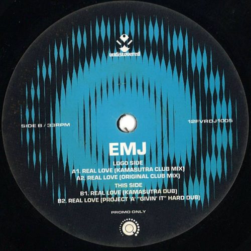 EMJ – Real Love 12" white label vinyl, Kamasutra Club Mix, Feverpitch, UK promo