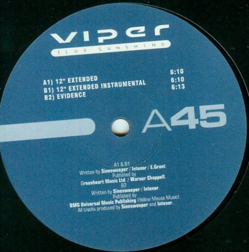 Viper – Blue Sunshine trance 12" vinyl