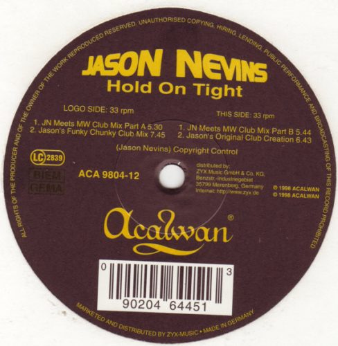 Jason Nevins ‎– Hold On Tight 