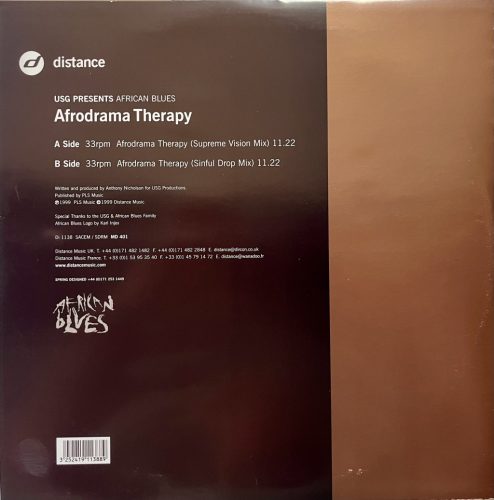 USG – Afrodrama Therapy (1999) deep house vinyl maxi, VG+/VG állapotban - Bakelit Records