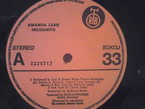 Amanda Lear ‎– Incognito (Használt Vinyl)