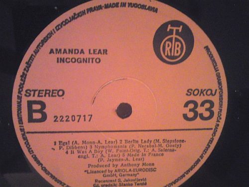 Amanda Lear ‎– Incognito (Használt Vinyl)
