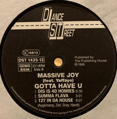 Massive Joy Feat. Yaffayo – Gotta Have U (Használt Vinyl)