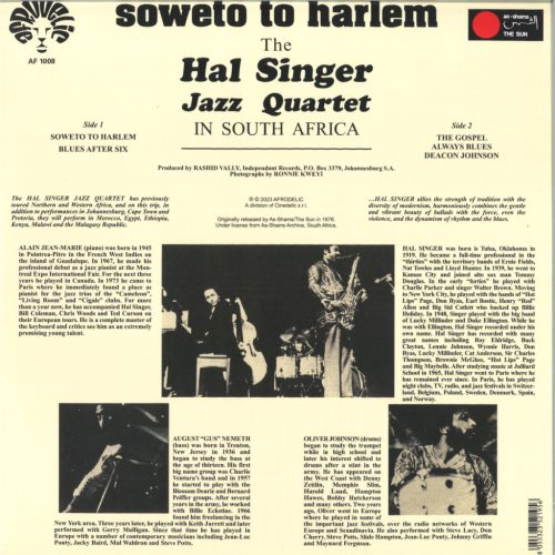 Hal Singer Soweto To Harlem 2024 soul jazz LP vinyl