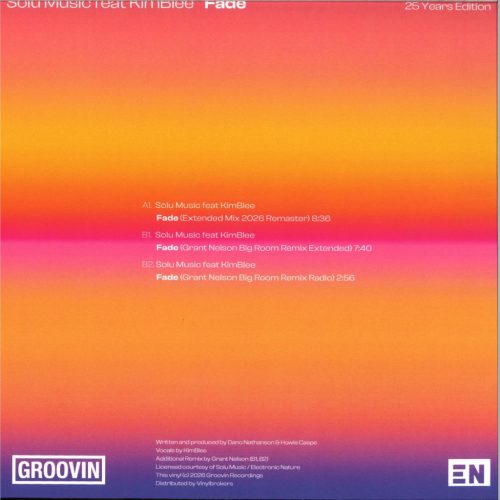 Solu Music feat KimBlee Fade 25 Years Edition House Vinyl
